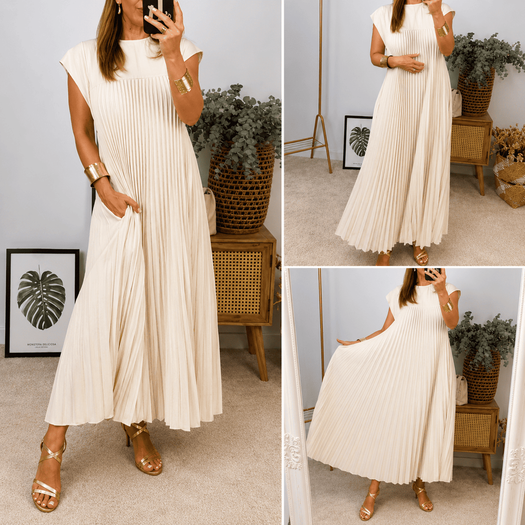 Violet ™ Elegant Dress with Flowing Cut and Soft Drop in Modern Style