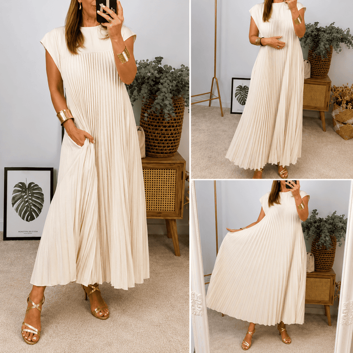 Violet ™ Elegant Dress with Flowing Cut and Soft Drop in Modern Style