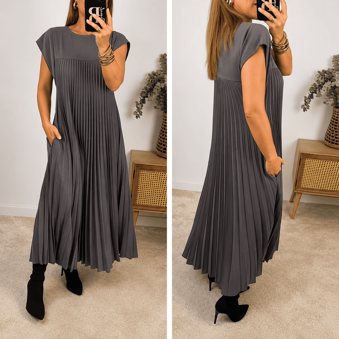 Violet ™ Elegant Dress with Flowing Cut and Soft Drop in Modern Style