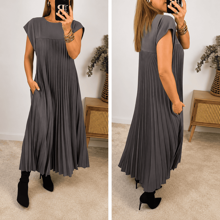 Violet ™ Elegant Dress with Flowing Cut and Soft Drop in Modern Style