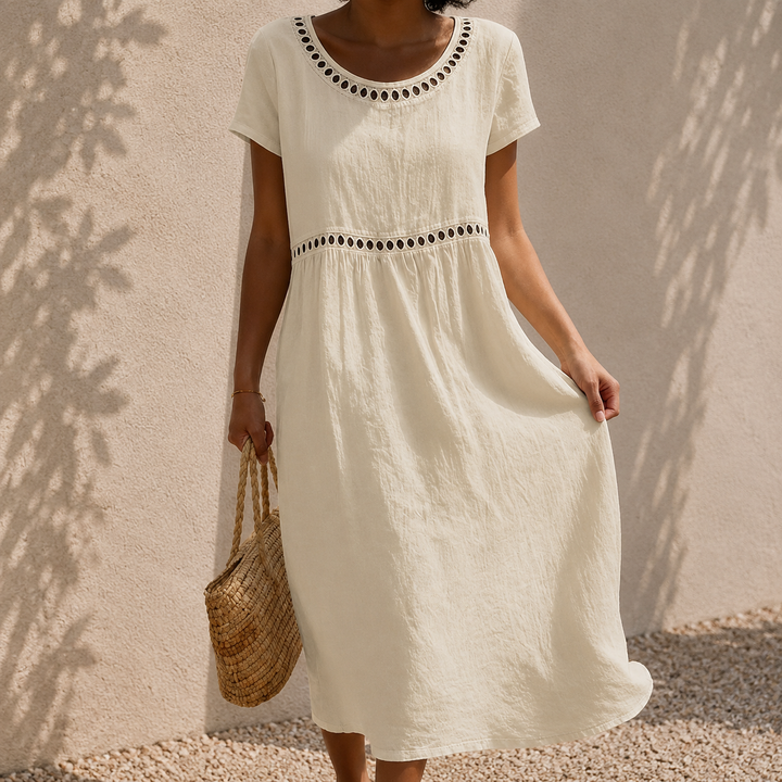 Lila – Elegant Linen Midi Dress