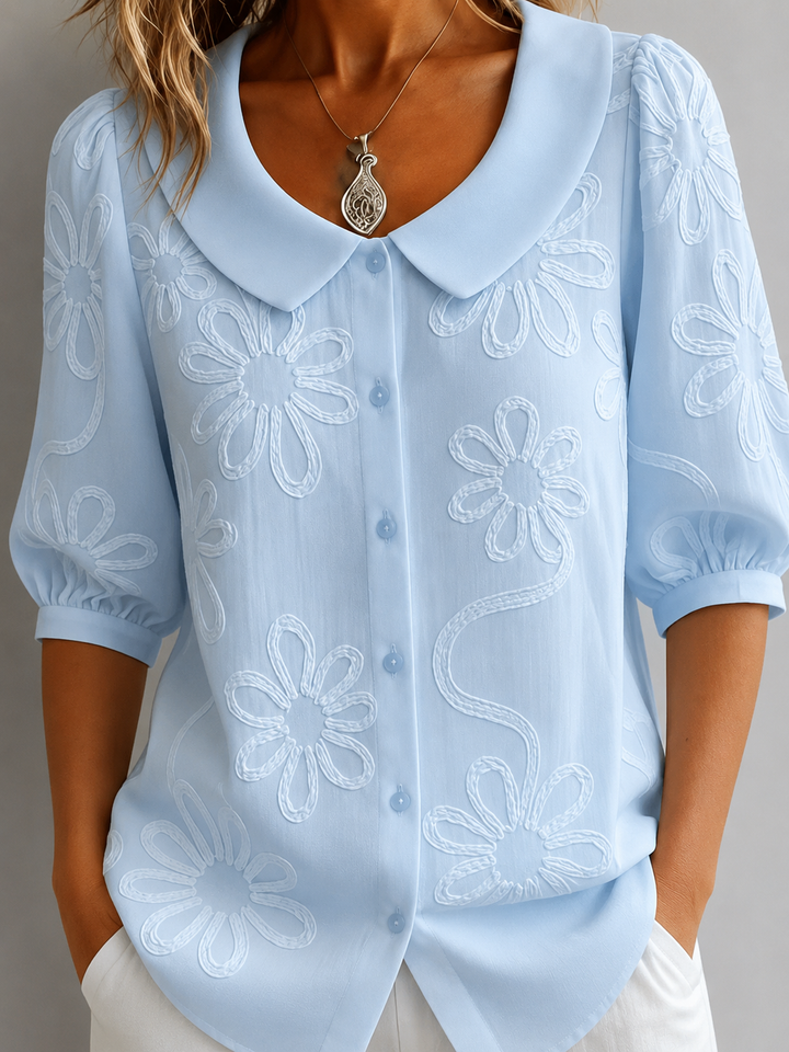 Blerta - Floral Blouse With Natural Elegance