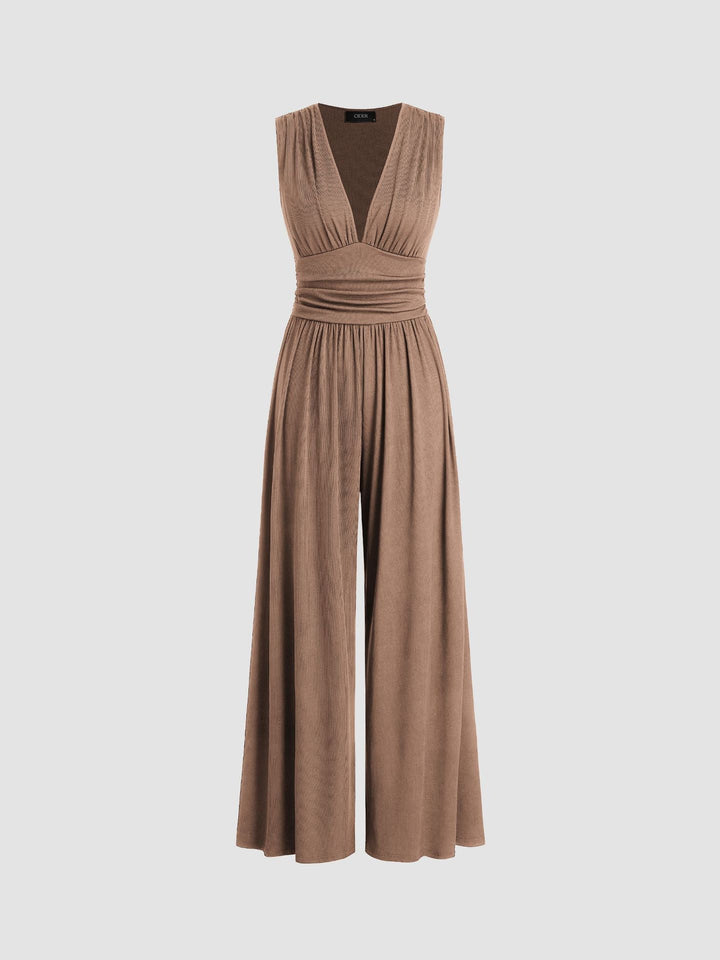 CELINE – Chic Sleeveless Wide-Leg Jumpsuit