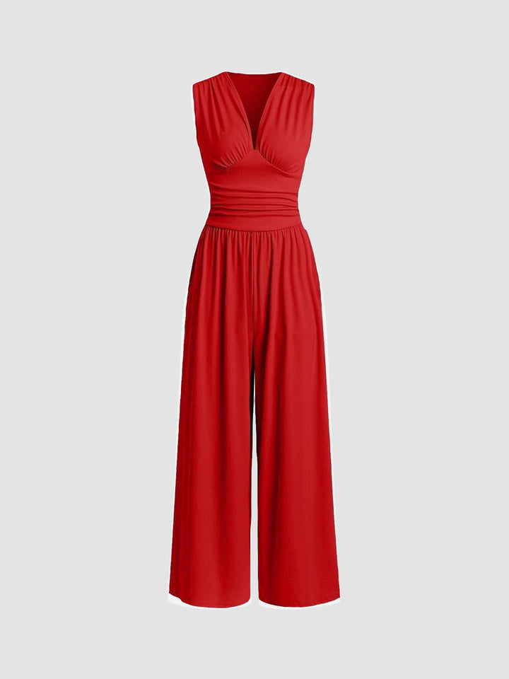 CELINE – Chic Sleeveless Wide-Leg Jumpsuit