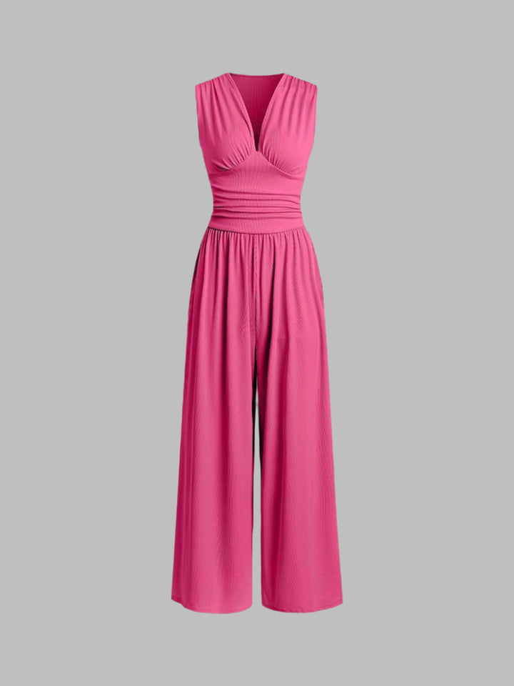 CELINE – Chic Sleeveless Wide-Leg Jumpsuit