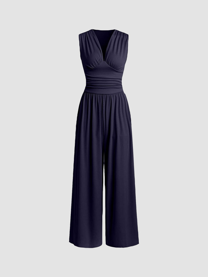 CELINE – Chic Sleeveless Wide-Leg Jumpsuit