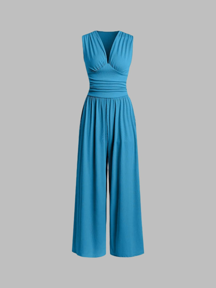 CELINE – Chic Sleeveless Wide-Leg Jumpsuit