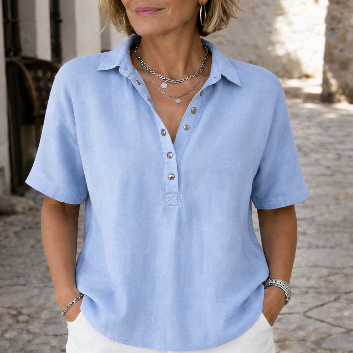 Claire – Elegant Blouse With Collar And Buttons